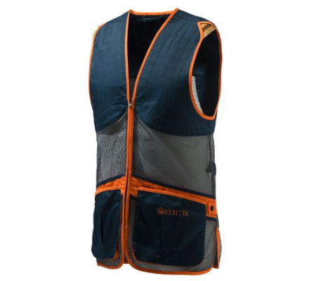 Gilet de tir ball-trap unisexe Full Mesh bleu/orange BERETTA