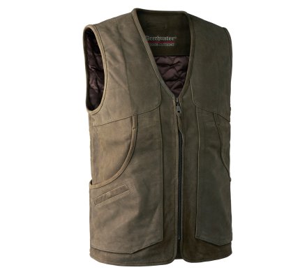 Gilet de chasse sans manches en cuir Strasbourg Deerhunter