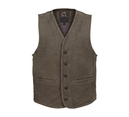 Gilet de chasse sans manches en cuir Brice Club Interchasse