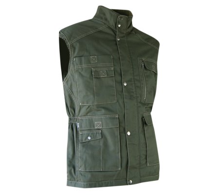 Gilet de chasse sans manches kaki doublé polaire Morse 