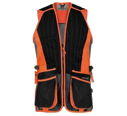 Gilet de tir ball-trap noir/orange EVO PERCUSSION