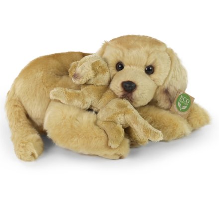  Peluche Golden Retriever avec son chiot 27cm Eco-friendly