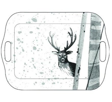 Plateau Cerf noir et blanc LOVERGREEN