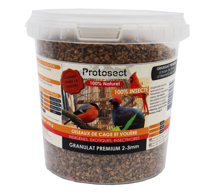 Granulat Premium 100% insectes 2-3 mm (sarcelles, faisans, perdrix) Protosect