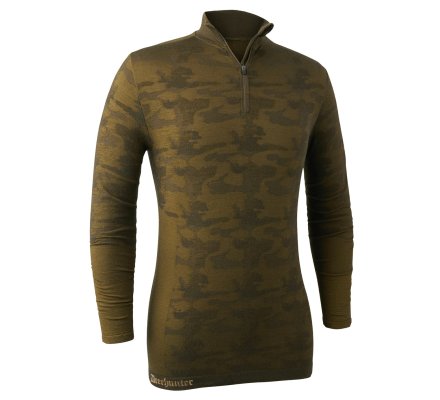 Haut sous-vêtements zippé camouflage laine DEERHUNTER