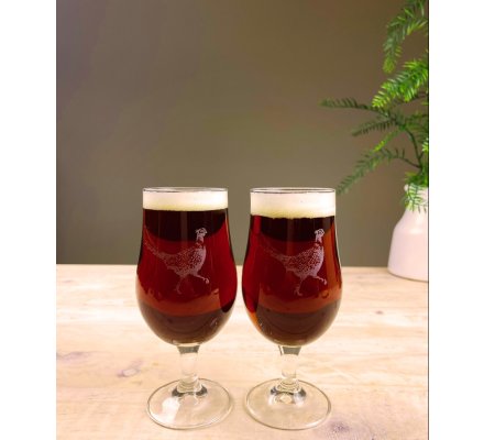 Coffret de 2 verres à bière motif faisan