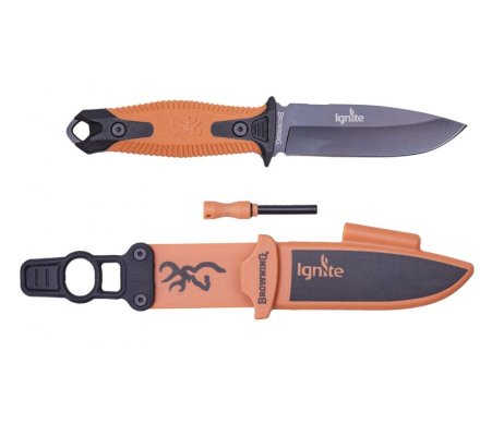 Couteau fixe Ignite fixe noir & orange Browning 
