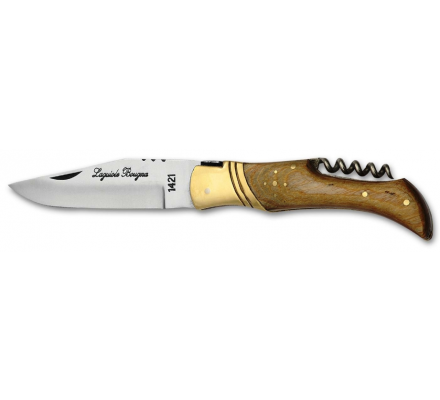 Couteau pliant avec tire-bouchons Bois coloré blanc 11.5cm Laguiole Bougna 