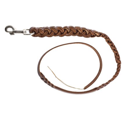 Laisse fouet pour chien en cuir tressé 