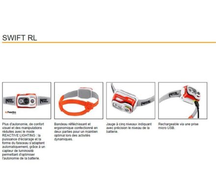 Lampe frontale petzl swift rl orange