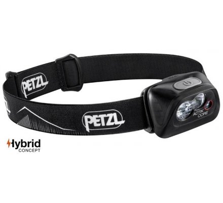 Lampe frontale rechargeable noire Actik Core PETZL