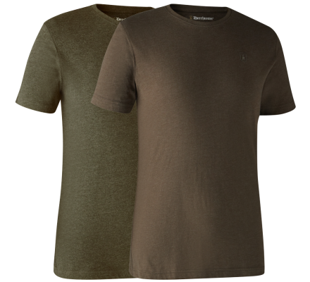 Lot de 2 tee-shirt kaki et marron DEERHUNTER