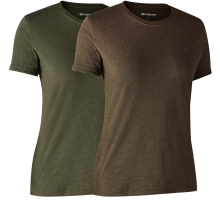 Lot de 2 tee-shirt femme Vert et Marron DEERHUNTER