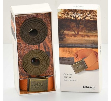 Lot de 3 ceintures BLASER Canvas Olive/Marron/Orange