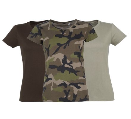 Lot 3 tee-shirts chasse femme 