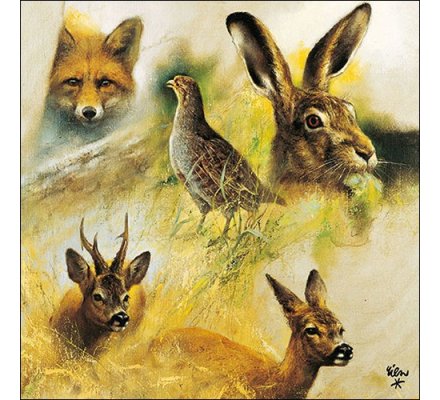 Pack serviettes et bougie portrait gibiers 