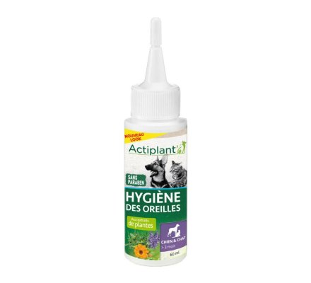 Lotion hygiène des oreilles pour chien 60ml ACTIPLANT