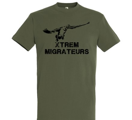 Tee-shirt kaki oie à la pose XTREM MIGRATEURS