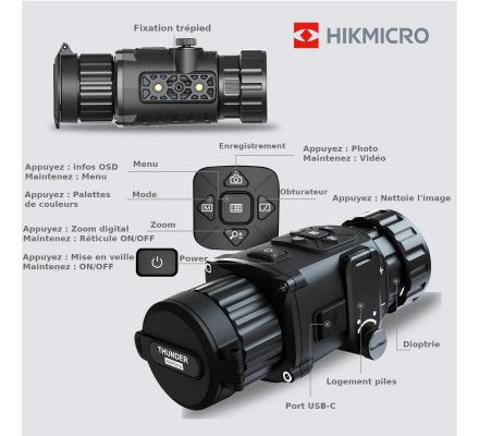 Module de tir à imagerie thermique (clip-on) THUNDER PRO TH35PC HIKMICRO