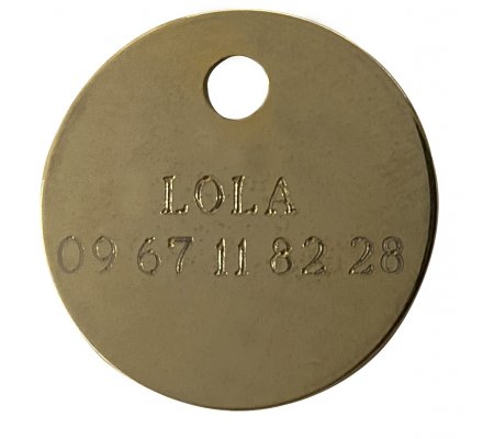 Médaille ronde gravée or 2.5 cm