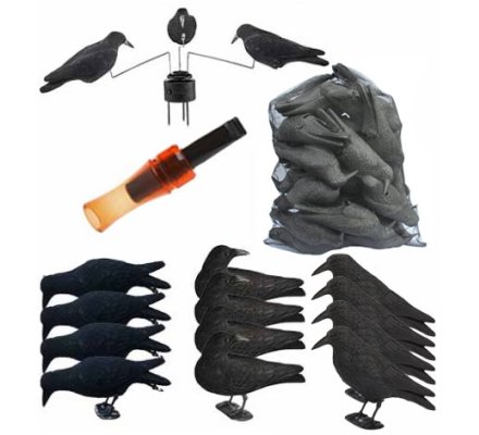 Pack PLATINIUM 12 appelants et manège à corbeaux avec appeau et sac 