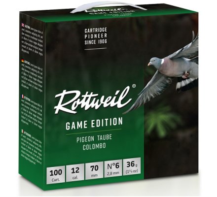 Pack 100 Cartouches Rottweil Game edition pigeon 36gr 12/70 