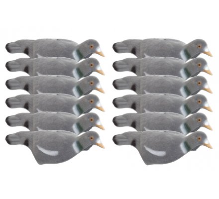 Pack 12 appelants pigeons coquilles (creux) floqués
