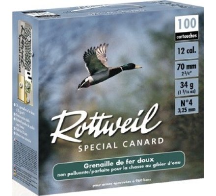 Pack de 100 cartouches Rottweil special canard 34 BJ cal 12