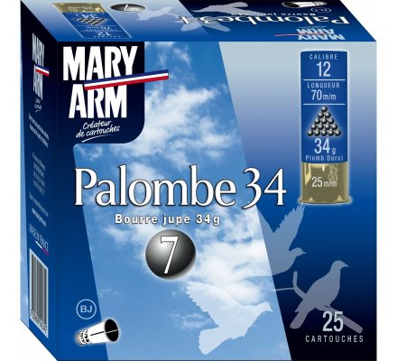 Cartouche PALOMBE 34 cal 12 Mary Arm
