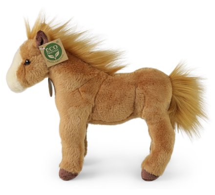 Doudou GENERIQUE Peluche Enfant Cheval avec Écharpe 50cm Marron