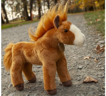 Peluche Cheval brun 25 cm