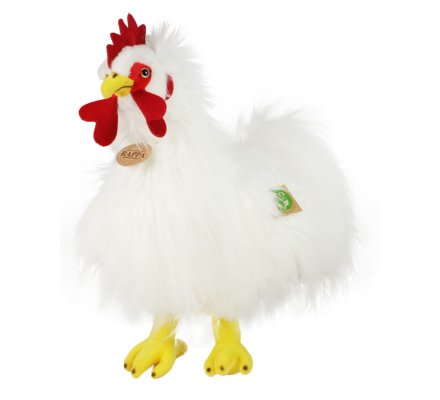 Peluche coq blanc 33 cm Eco-friendly