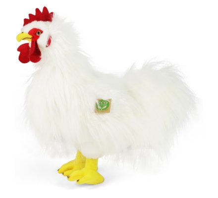 Peluche coq blanc 33 cm Eco-friendly