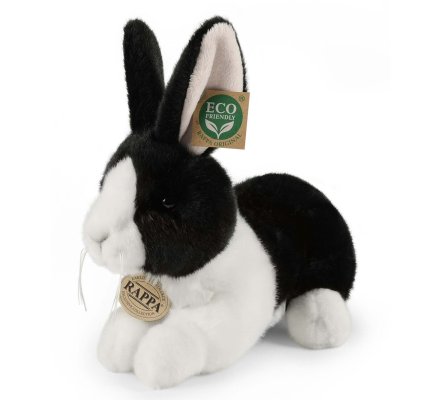 Peluche lapin noir et blanc 22cm Eco-friendly