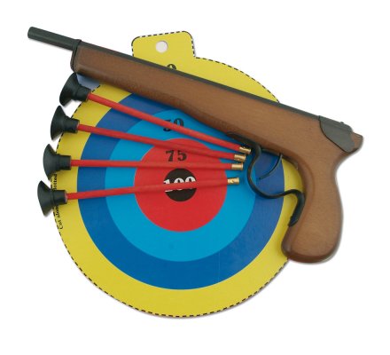 Pistolet crosse en bois pour enfant avec cible