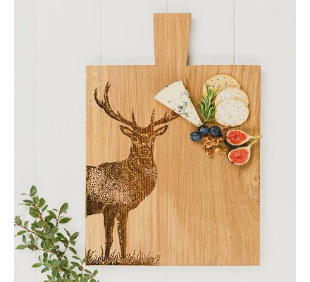 Planche en bois gravure cerf