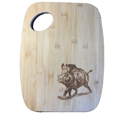 Set de 2 Planches à découper en bois motif Sanglier LOVERGREEN