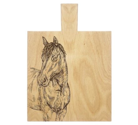Planche en bois gravure cheval