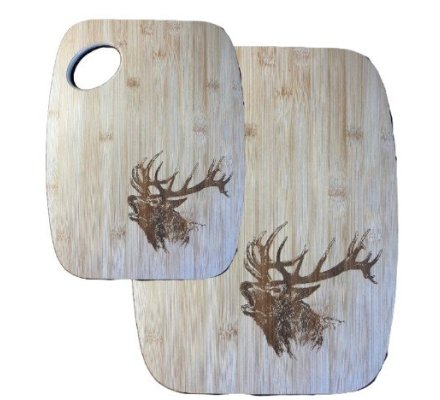 Set de 2 Planches à découper en bois motif Cerf LOVERGREEN