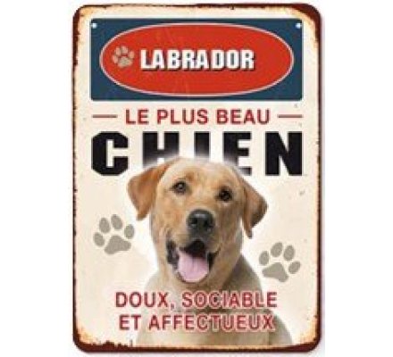 Plaque métal chien Labrador LOVERGREEN