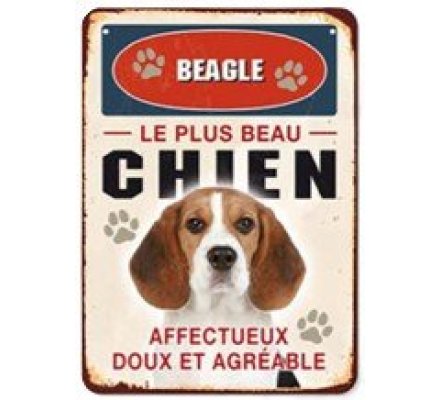 Plaque métal chien Beagle LOVERGREEN