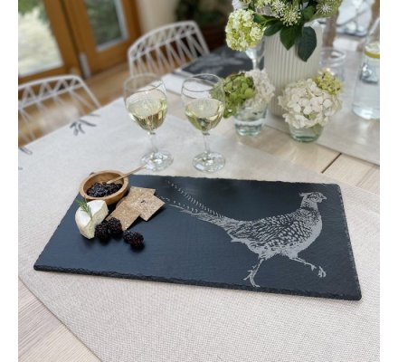 Plateau ardoise centre de table motif Cerf