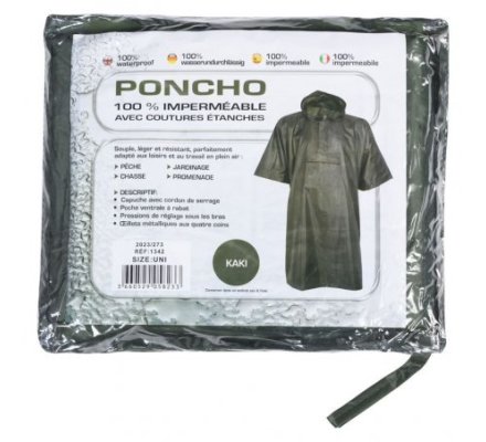 Poncho de pluie kaki PERCUSSION