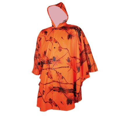 Poncho de chasse orange camo Treeland