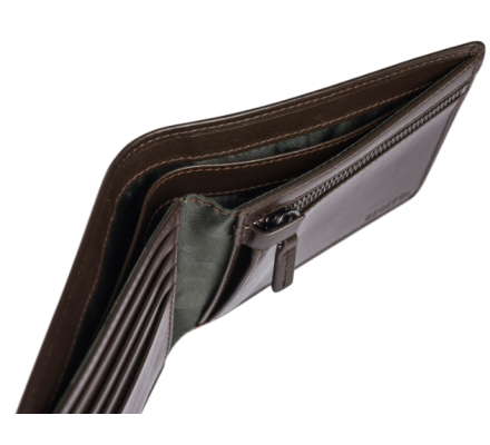 Portefeuille bifold zippé classique marron BERETTA