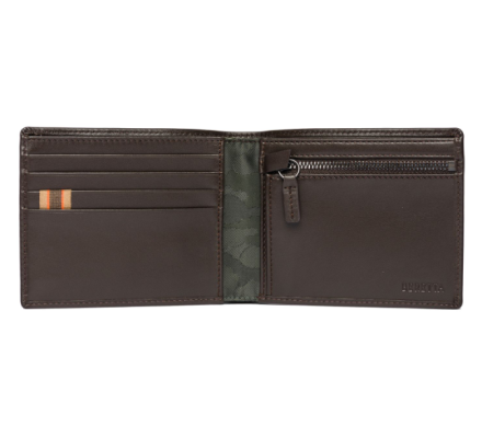Portefeuille bifold zippé classique marron BERETTA