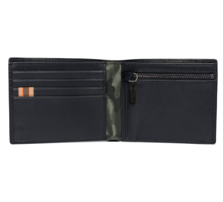 Portefeuille bifold zippé classique noir BERETTA