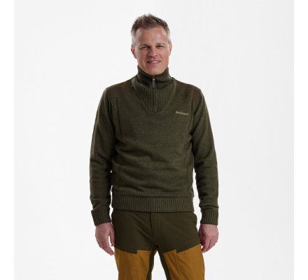 Pull à col avec fermeture à glissière Carlisle vert DEERHUNTER