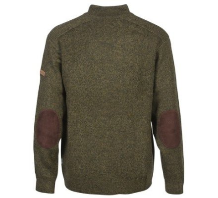 Pull de chasse col zippé kaki broderie Sanglier Percussion