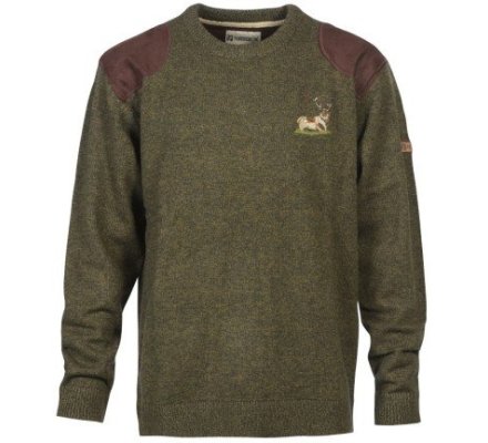 Pull de chasse col rond broderie Cerf Percussion